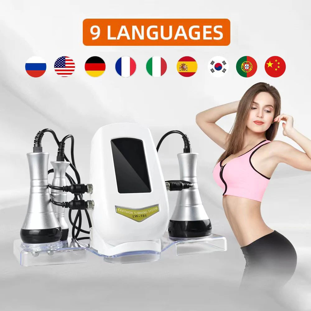 3 In 1 Body Slimming Massager Cavitation Machine Multi-Functional Device Face Body Tightening Lifting  Beauty Salon With Gel