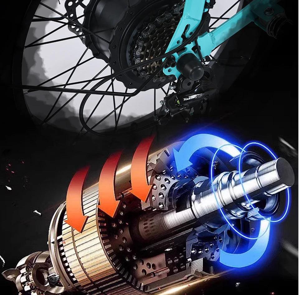 US Stock 🔥 AKEZ 750W Retro Electric Bike - 48V 13Ah Battery, 20'' Fat Tire E-Bike, Vintage Style Bicycle for Adults