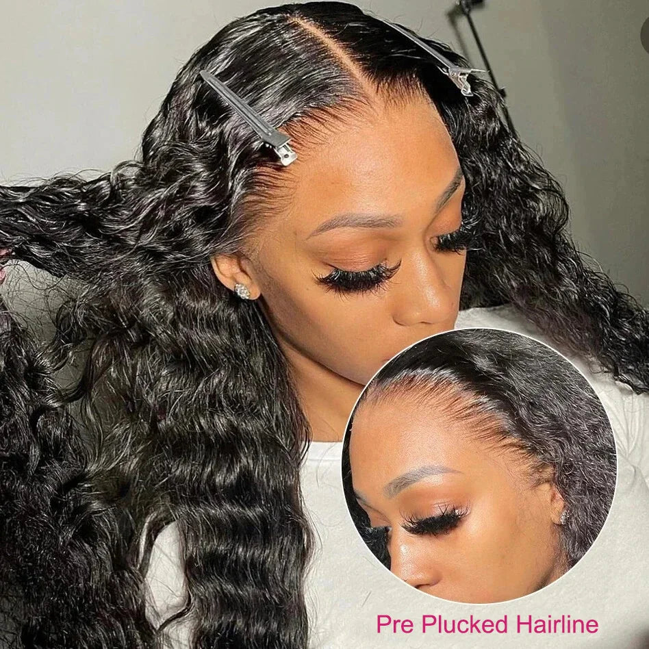 13X6 Deep Wave Curls Wigs Water Wave Black Wigs Human Hair And Wigs Transparent Hd Frontal Vietnamese Lace Front Multi Parting