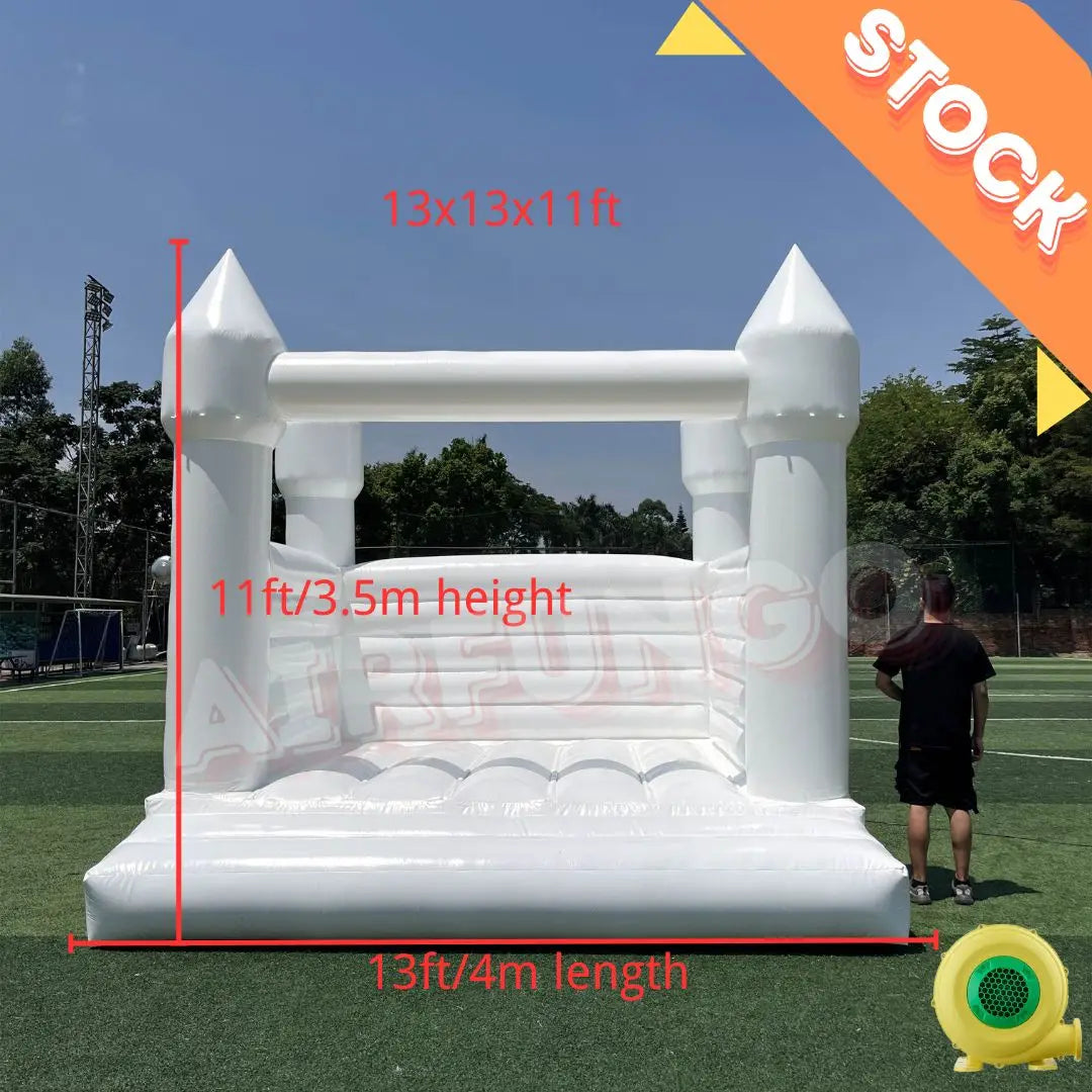 US Stock Inflatable White Bounce House PVC Inflatable Bouncy Castle/Moon Bounce House/Customization Party Wedding Bouncer Jumper