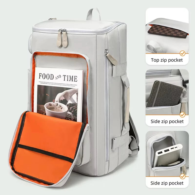 Large capacity fitness bag, travel backpack, dry wet separation shoulder bag, outdoor sports, fishing, yoga training bag