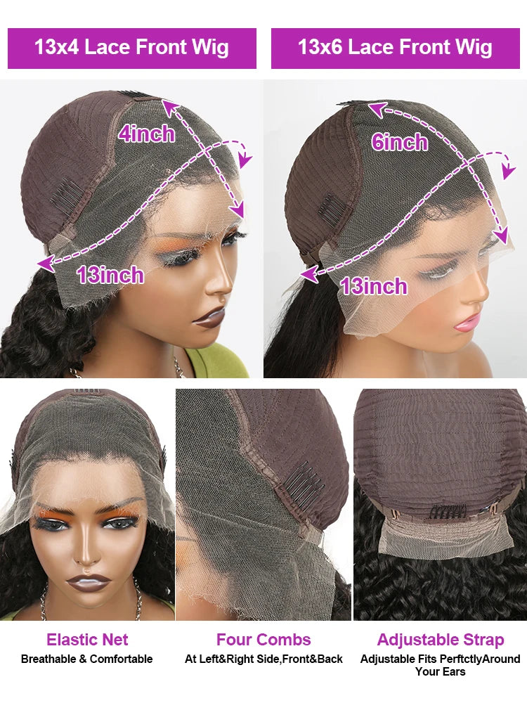 Brazilian Bone Straight 13x6 Lace Front Wig Remy For Black Women 30 40 Inch 250 Density 13x4 Hd Lace Frontal Human Hair 100% Wig