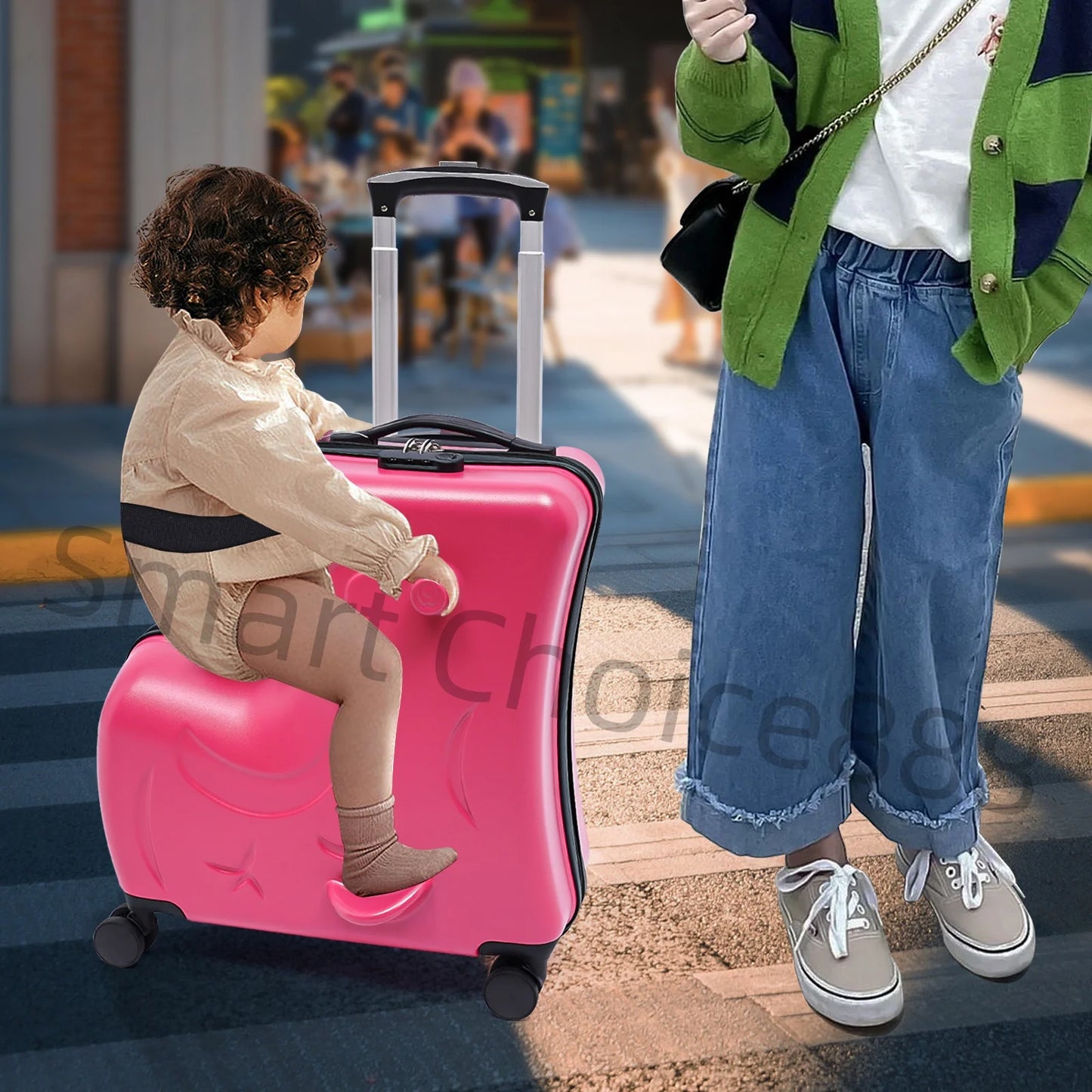 20In Kid's Ride-on Travel Suitcase Trolley Suitcases On Wheels Child Carry On Spinner Rolling Luggage Student Lovely bag