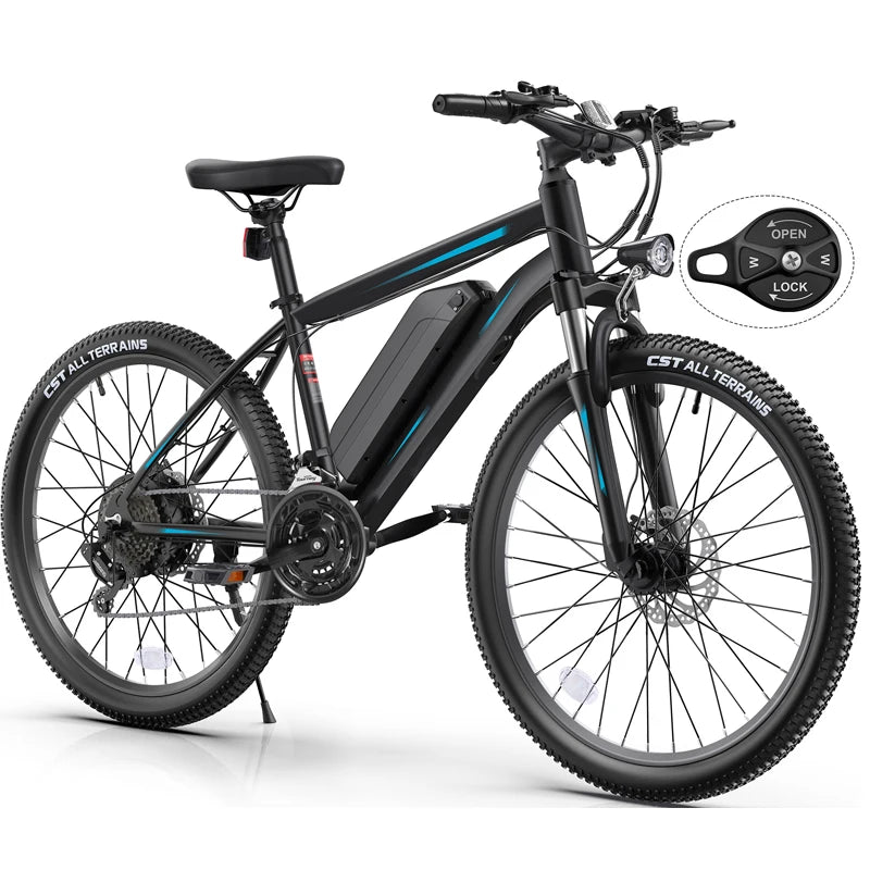 27.5" Electric Bike for Adults, with 500W Peak Motor,499.2WH Removable Battery, Suspension Fork, 21 Speed Gears
