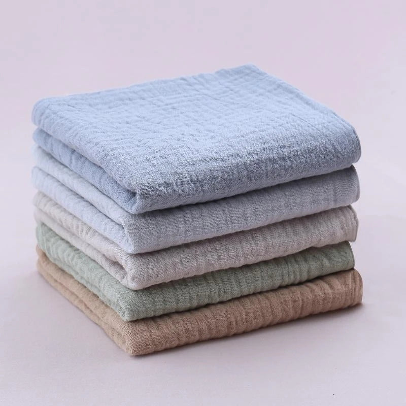 5pc Solid Color Baby Bib Newborn Stuff Baby Feeding Bibs Cotton Baby Accessories