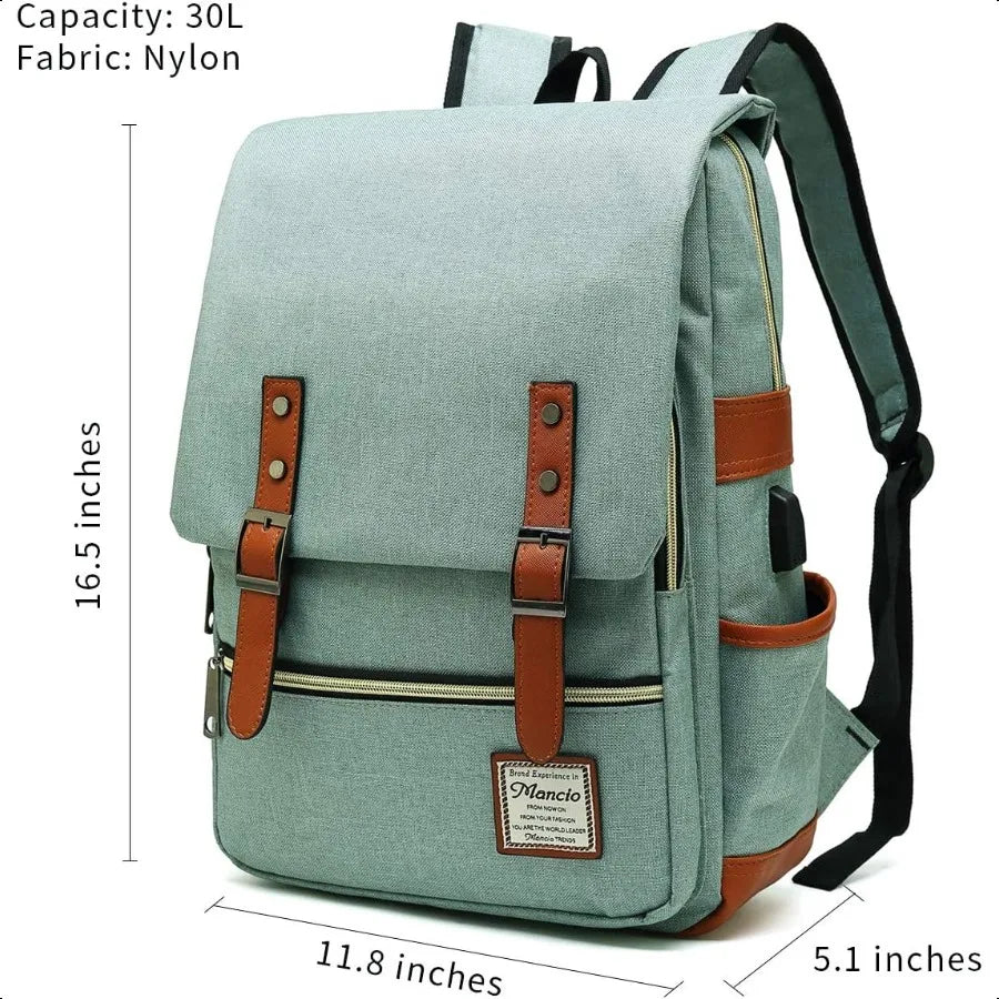 Laptop Backpack with USB Charging Port Slim Tear Resistant Busin Backpack for Travelling College Casual Daypacks for Men Women