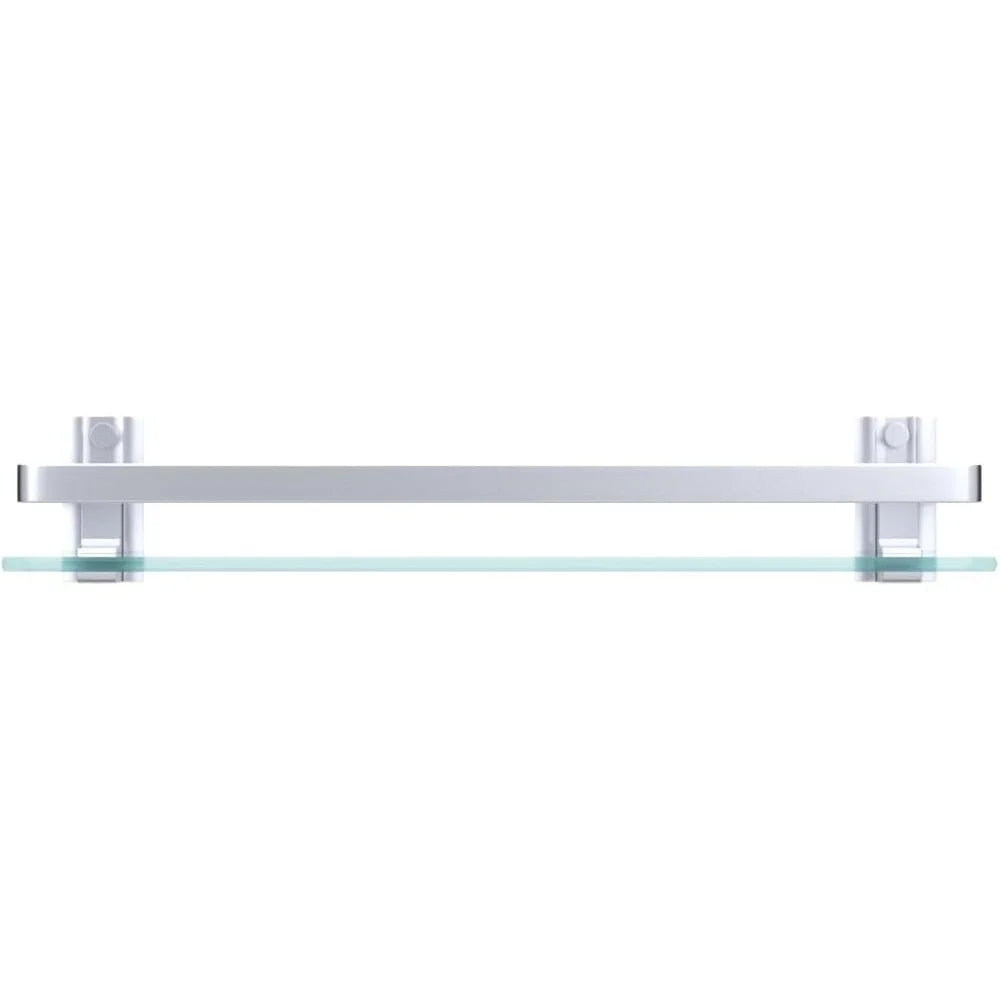 Tempered Glass Shelf Wall Mounted Rustproof Aluminum Storage Organizer Bathroom Kitchen Living Room Heavy Duty 11lbs Capacity