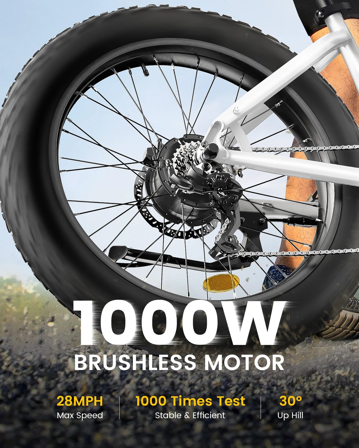 Electric Bike For Adults CYCROWN CYCVEVRE 26x4" 1000W Motor Top Speed 28Mph 48V 15.6AH Range 60Miles Max Load 330Ibs New