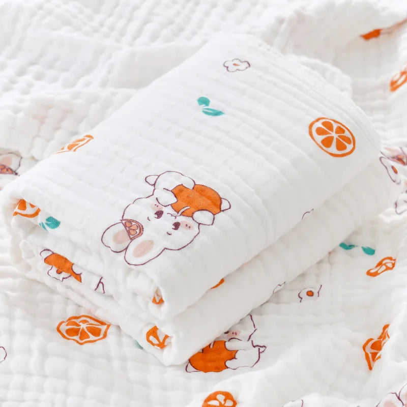 Baby bath towel, cotton four layer gauze, high-density baby product, newborn children's blanket towel, wrapped in newborn duvet