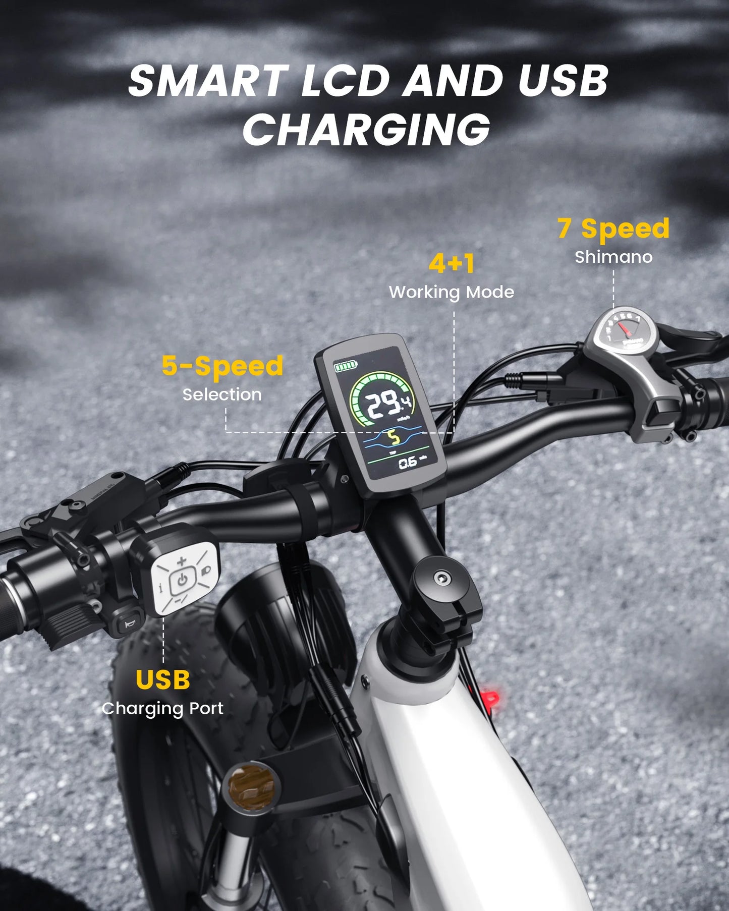 Electric Bike For Adults CYCROWN CYCVEVRE 26x4" 1000W Motor Top Speed 28Mph 48V 15.6AH Range 60Miles Max Load 330Ibs New