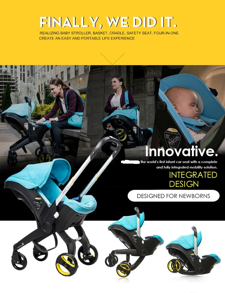 4 in 1 Baby Stroller Lightweight Stroller Baby Carriage Baby pram Baby Safety Cart Carriage Travel System High Quality Senior
