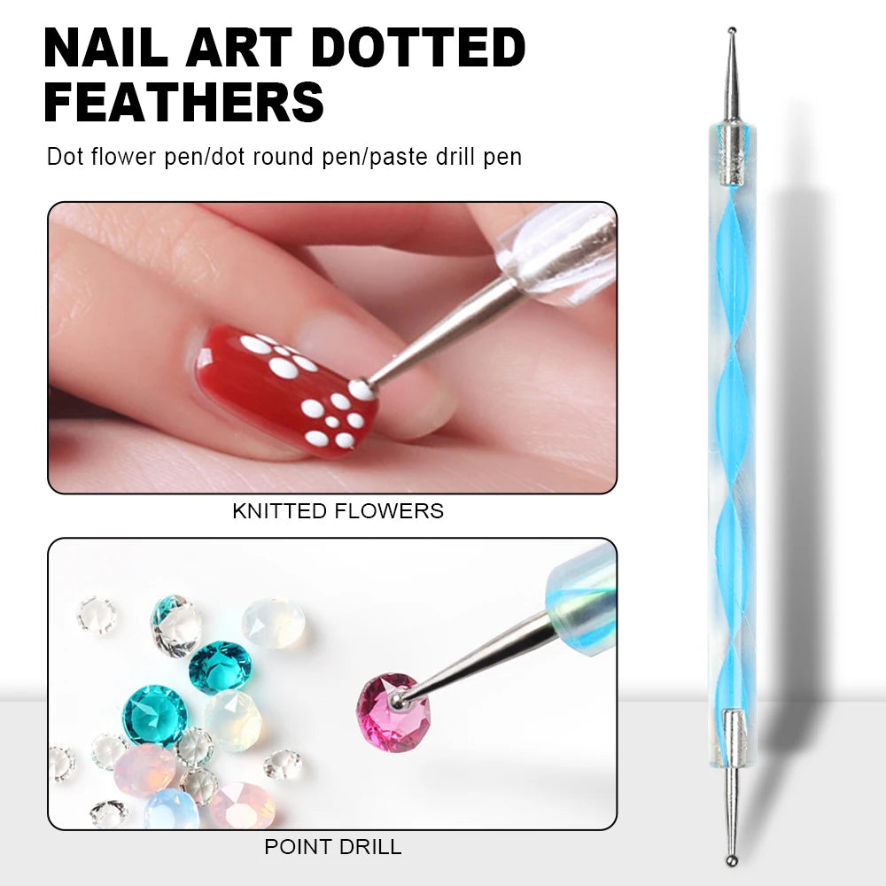 Nail Glitter Acrylic Powder Set for Beginner Manicure Crystal 3D Art DIY Carving Kit with Nails Lamp and Drill Professional Tool