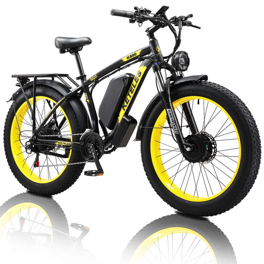 KETELES 2000W Dual Motor K800 Electric Bicycle For Adults Mountain Fat Bike 23ah Lithium Battery 48V Electric Hybrid Bike
