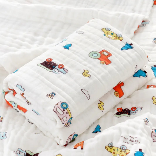 Baby bath towel, cotton four layer gauze, high-density baby product, newborn children's blanket towel, wrapped in newborn duvet