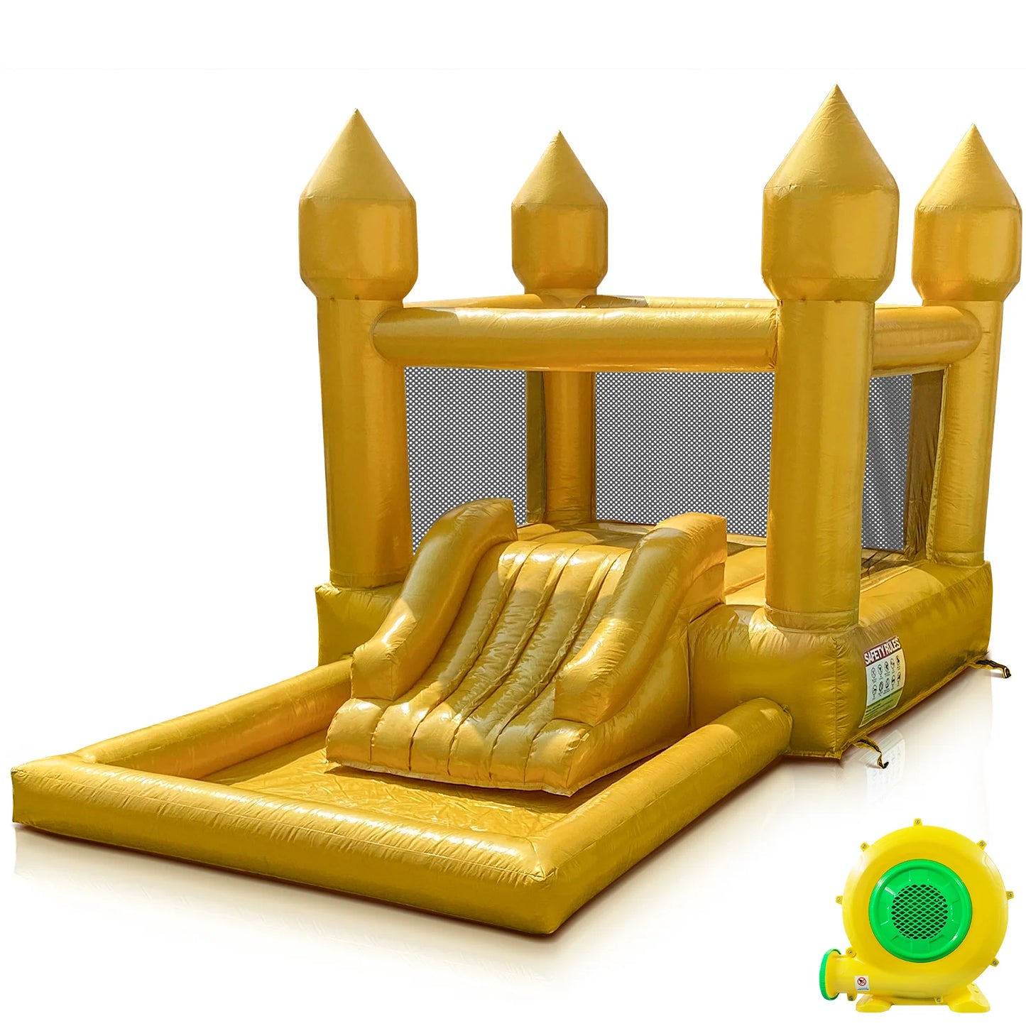 New Design Commercial Inflatable White Bounce House With Slide Bouncy Castle/Gold Jumping House/Customization Bounce For Wedding