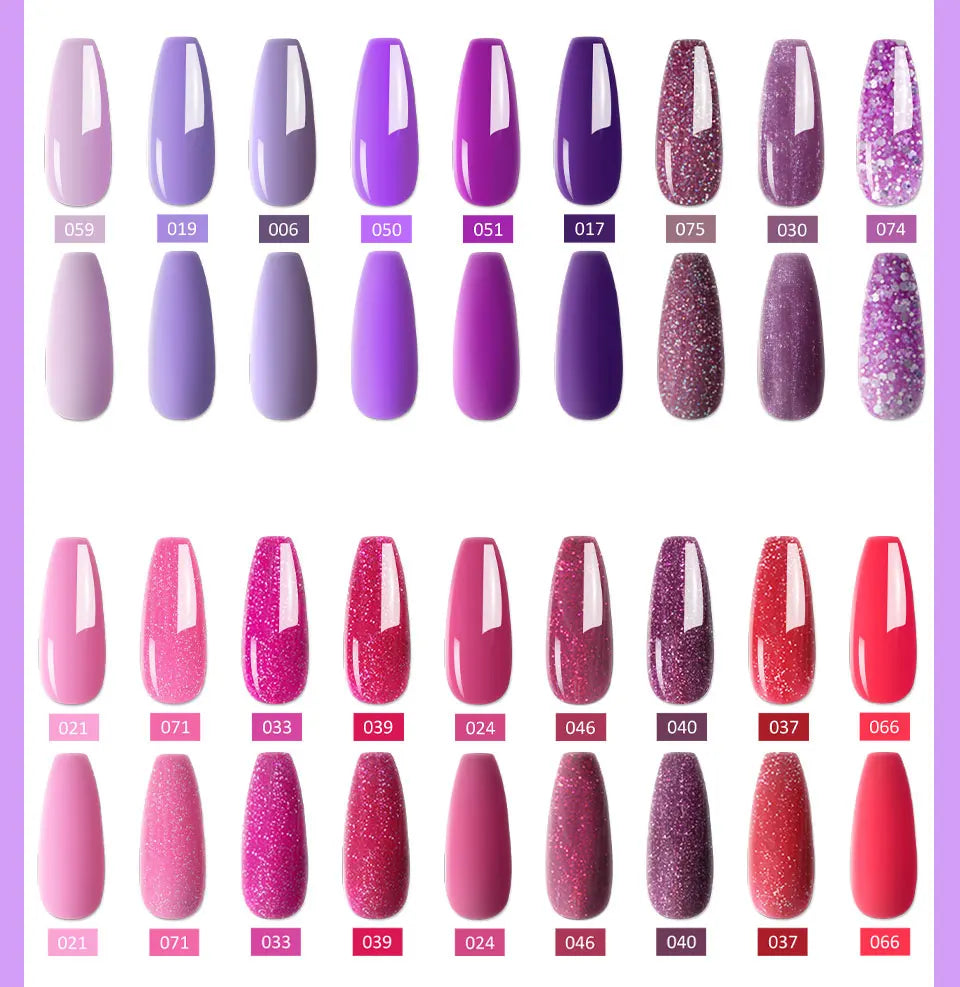 Nail Gel Polish Kit 21PCS 8ML Glitter Nails Art Gel Varnish for Beginner Manicure Salon & Home Professional Art DIY Supplies Set