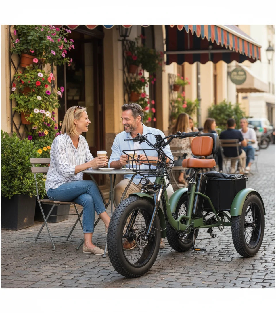 Powerful  Peak 750W 48V15AH Versatile Electric Tricycle for Adults, Stable 3 Wheel E-Bike for Daily Commute, Riding and Shopping