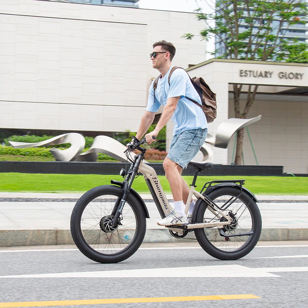 Shengmilo S700 Electric Bike for Adults 2000W Dual Motor, 48V17.5AH Removable Battery Electric Bicycle ,26Inch Fat tire e bike