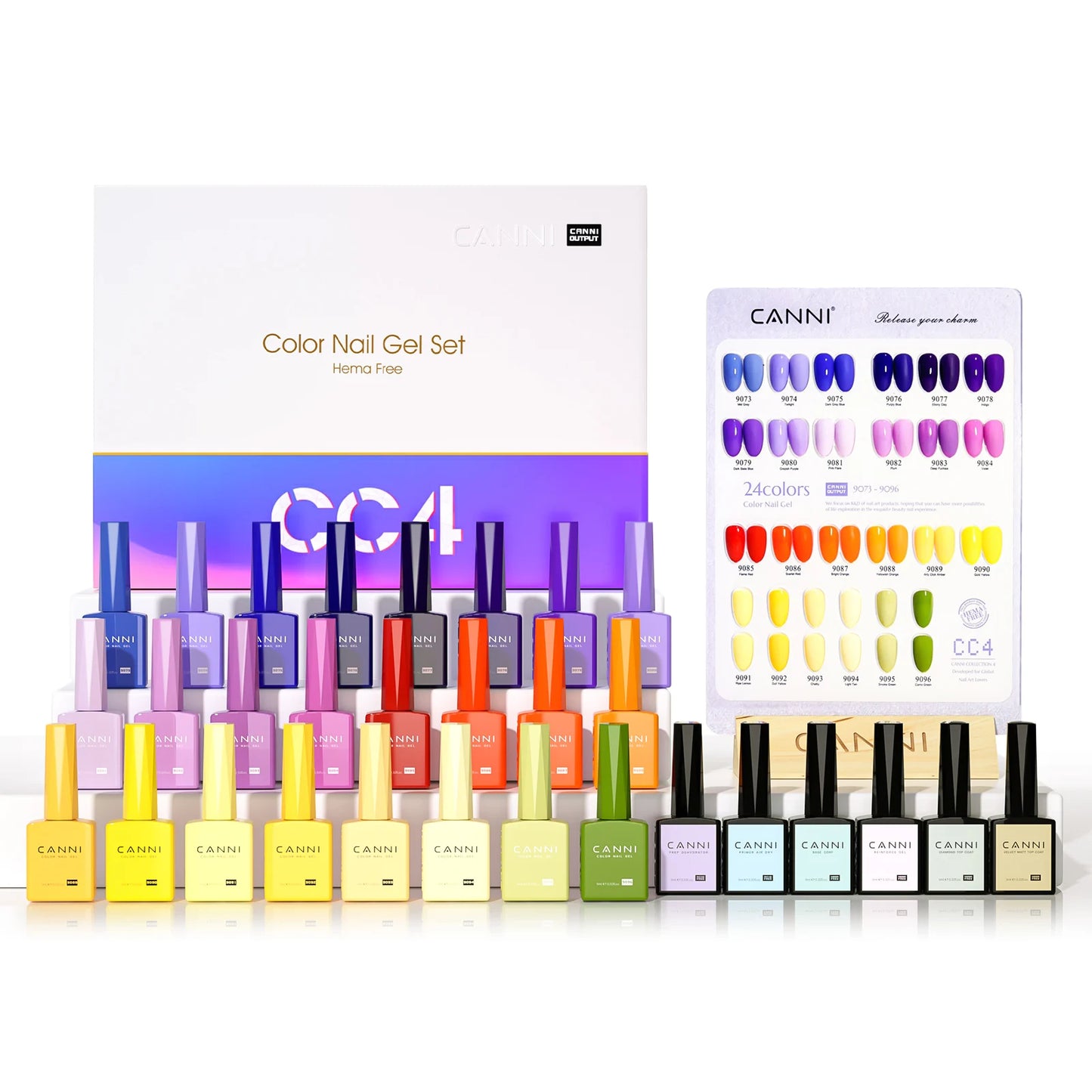 30pcs/set CANNI TPO FREE HEMA FREE Gel Polish VIPKit WholeSet New Learner Nail Maincure Gel Varnish Branded Suitcase