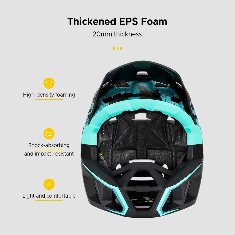 Full Face MTB Helmet for Downhill Racing Adults with 31 Vents & Adjustable Visor, Men/Women Mountain Bike Safety Cycling Gear