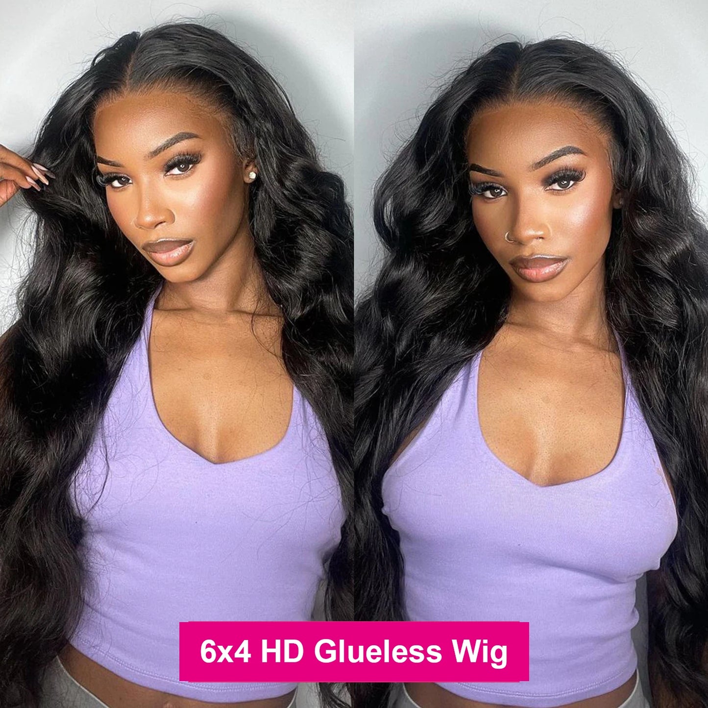 6x4 Pre Cut Glueless Wig Human Hair Ready To Wear And Go Preplucked Body Wave 13x6 HD Lace Frontal Human Hair Wigs For Women 200