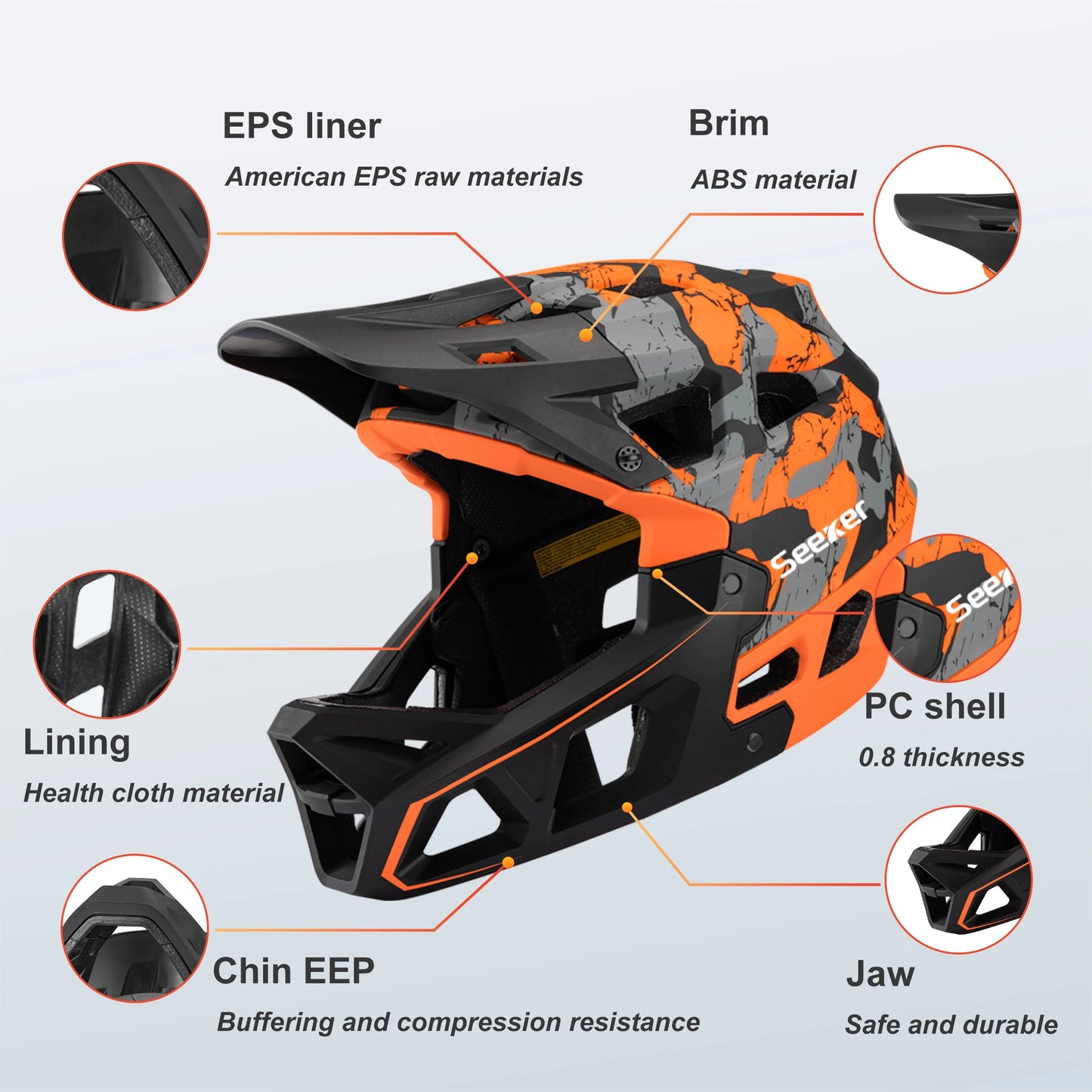 Seeker Mtb Mountain Bike Helmet Lightweight Breathable Speed Downhill Full Helmet Outdoor Adult Men And Women Cycling Helmets