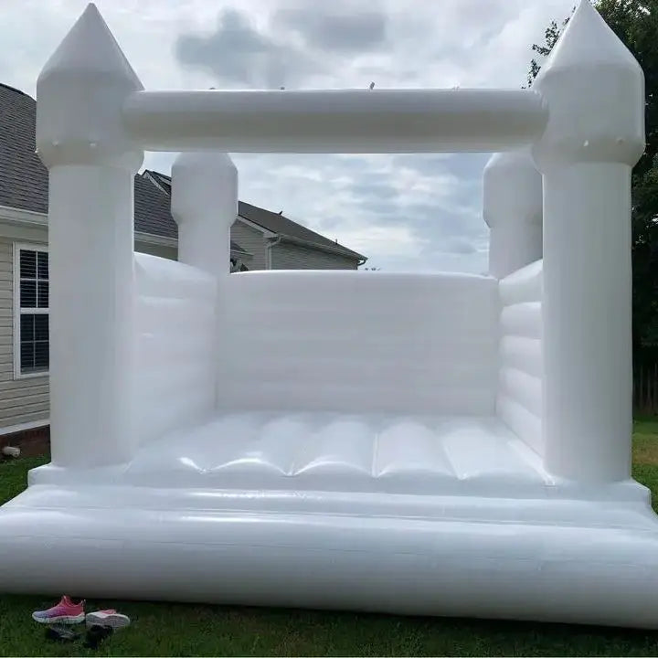 US Stock Inflatable White Bounce House PVC Inflatable Bouncy Castle/Moon Bounce House/Customization Party Wedding Bouncer Jumper