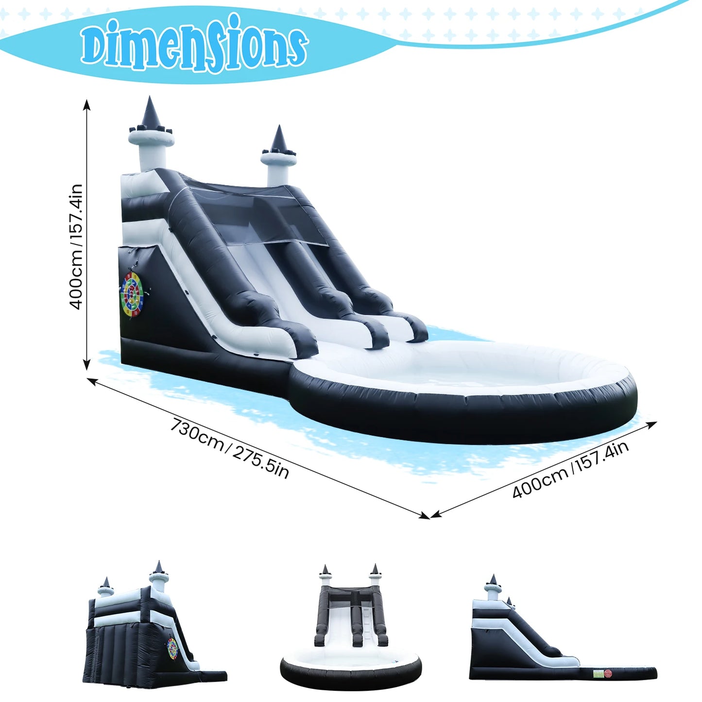24FT Commercial Full PVC Inflatable Water Slide Park for Big Kids Birthday Party Children's playground, children's toys