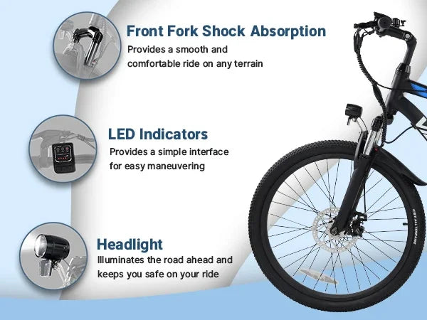 VARUN M24-1 E-Bike For Adults 250W Motor 36V 7.8Ah Battery Mountain Electric Bike 24 Inch Tires City Commuter Electric Bicycle