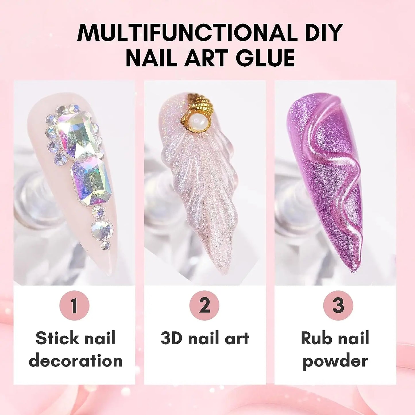 12PCS Makartt Rhinestone Glue for Nails ,Super Strong Gel Adhesive for Nail Salon, 3D Nail Art, Gem Jewelry & Nail Charm Supplie