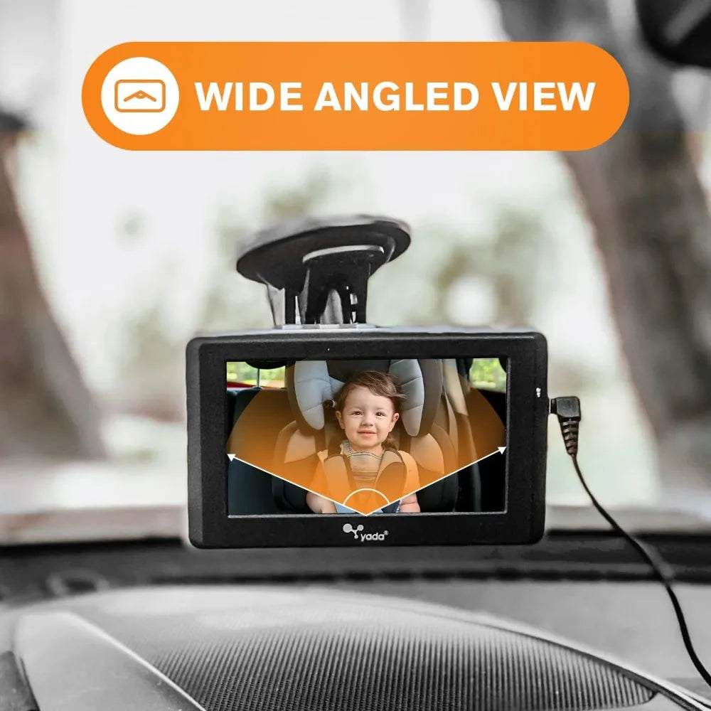 | Car Portable Baby Monitor with Night Vision Cam, Wireless Transmission, Universally Compatible, 4.3” Digital Display, Mounts