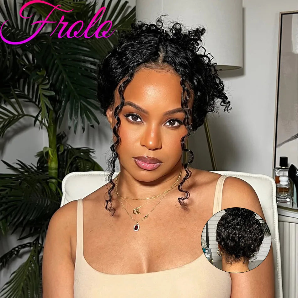 250 Density Deep Wave Invisi Strap 360 Full Lace Wig Human Hair Natrual Black Curly Wigs Lace Front Wig Human Hair 38 Inches