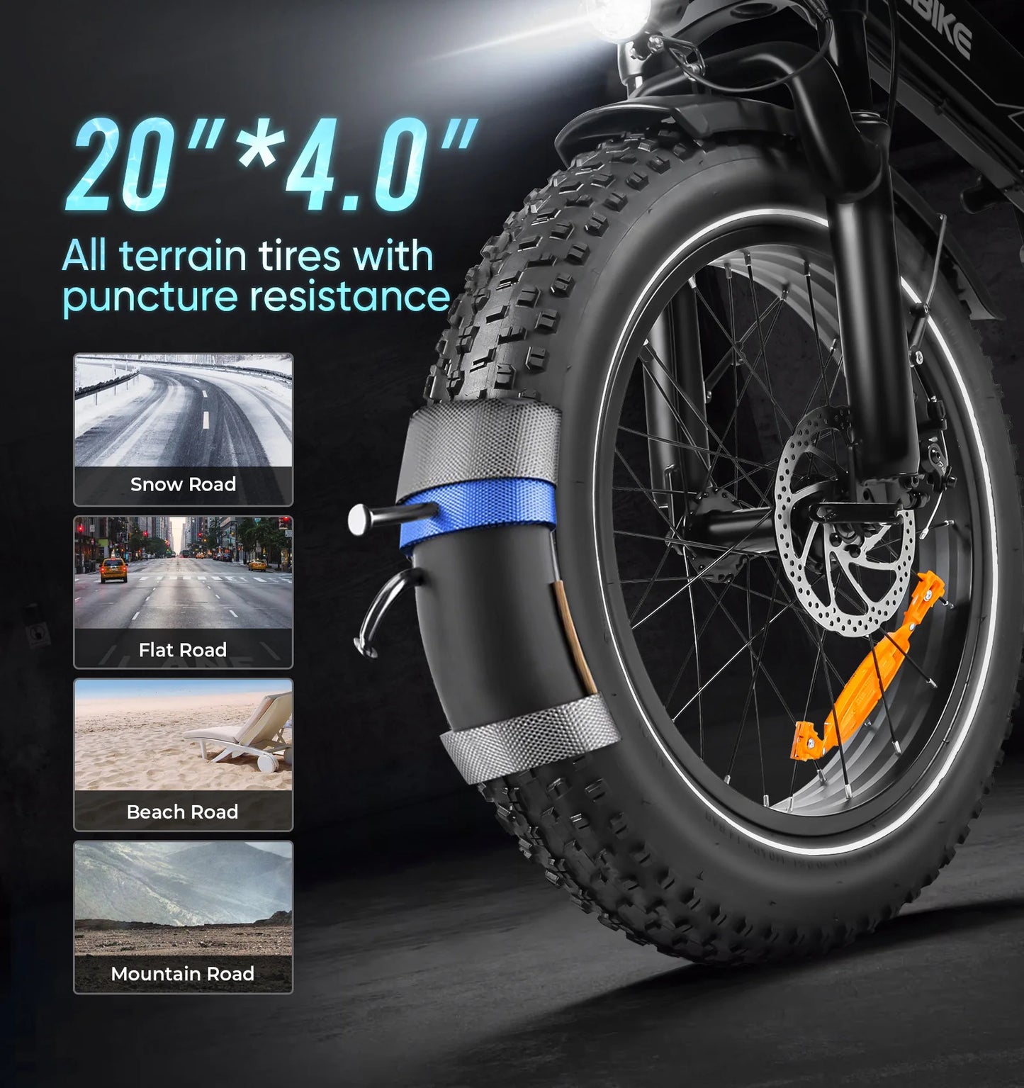 Folding Electric Bicycle 750W Motor 48V13AH Lithium Battery Disc Brake E-bike Adult City Travel 20*4 Inch Fat Tire Electric Bike