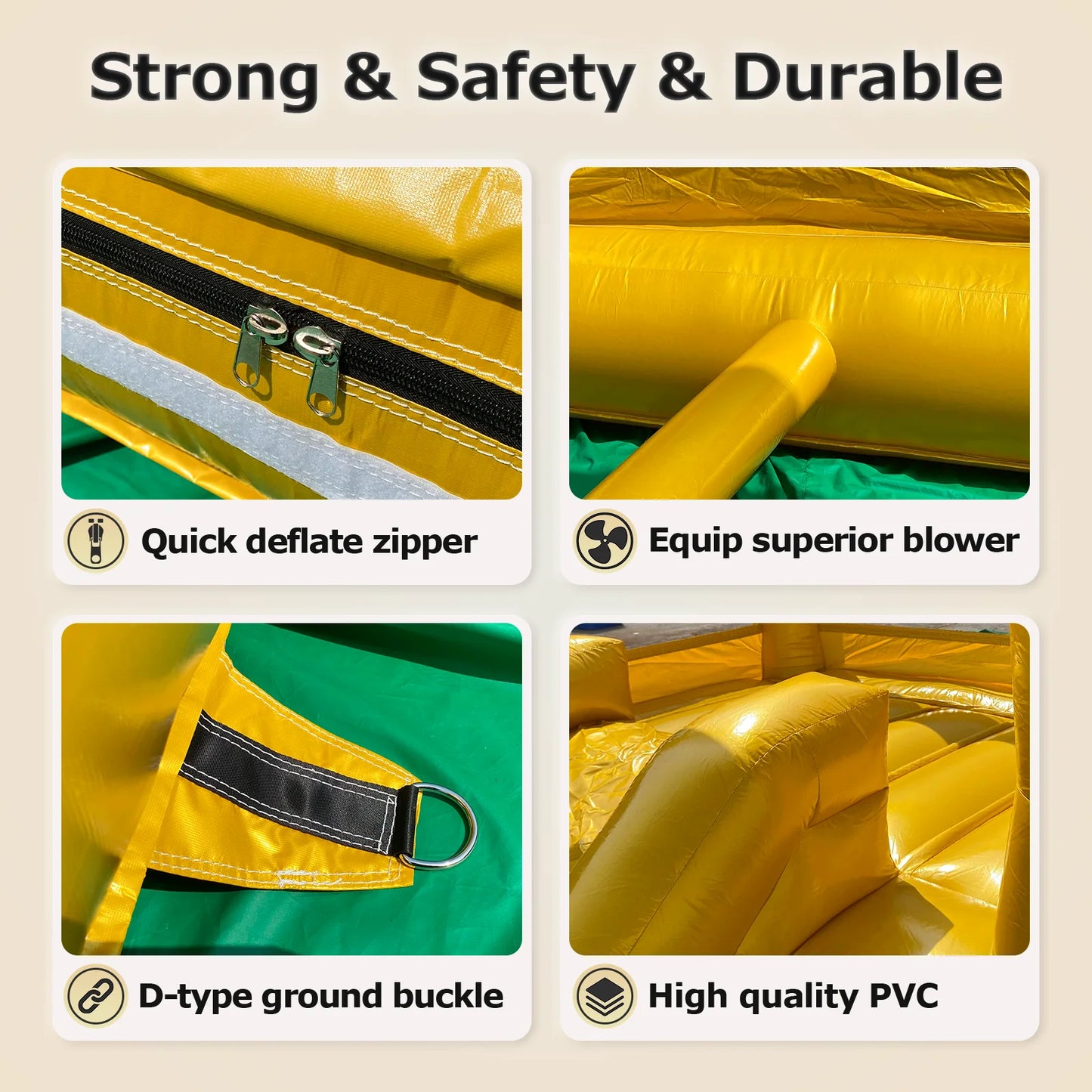 New Design Commercial Inflatable White Bounce House With Slide Bouncy Castle/Gold Jumping House/Customization Bounce For Wedding