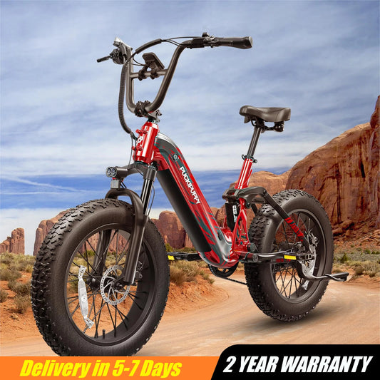 PUCKIPUPPY Corgi Electric Bike Mountain Ebike 20'' Fat Tire 960W 48V 20Ah Full Suspension Electric Bicycle with 2-Year Warranty