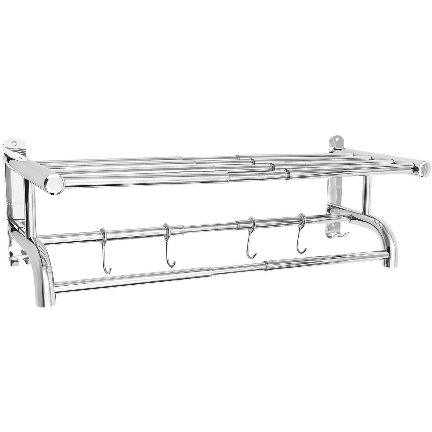 LOYALHEARTDY Towel Rack Bathroom Home Hotels Rail Holder Stainless Steel Wall Mounted Extendable Hanging Storage Shelf Rustproof