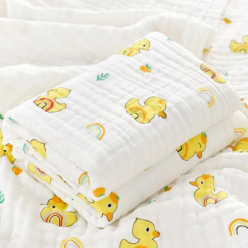 Baby bath towel, cotton four layer gauze, high-density baby product, newborn children's blanket towel, wrapped in newborn duvet