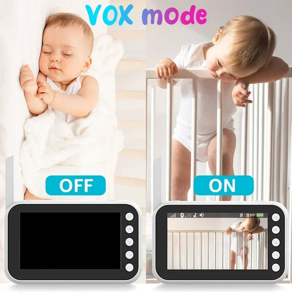Baby Monitor with Camera and Audio 1000ft Long Rang Auto Night Vision Baby Monitor with Long Battery Life 4.3 Inch Screen Video