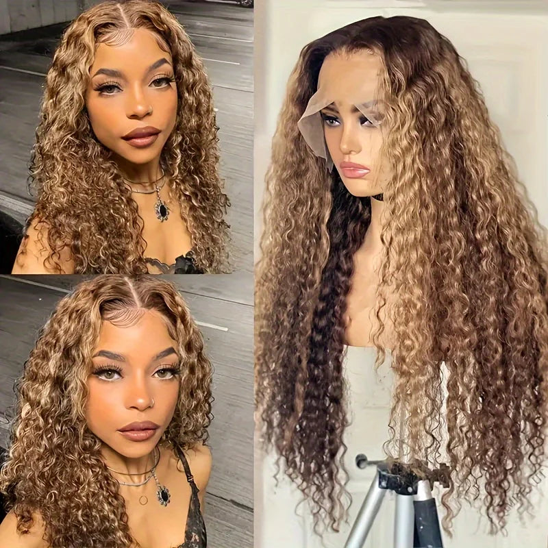 13x4 HD Lace Frontal Wig P427 Highlight Wig Human Hair Water Wave Lace Front Wig 30 Inch Brazilian Deep Wave 13x6 Lace Front wig