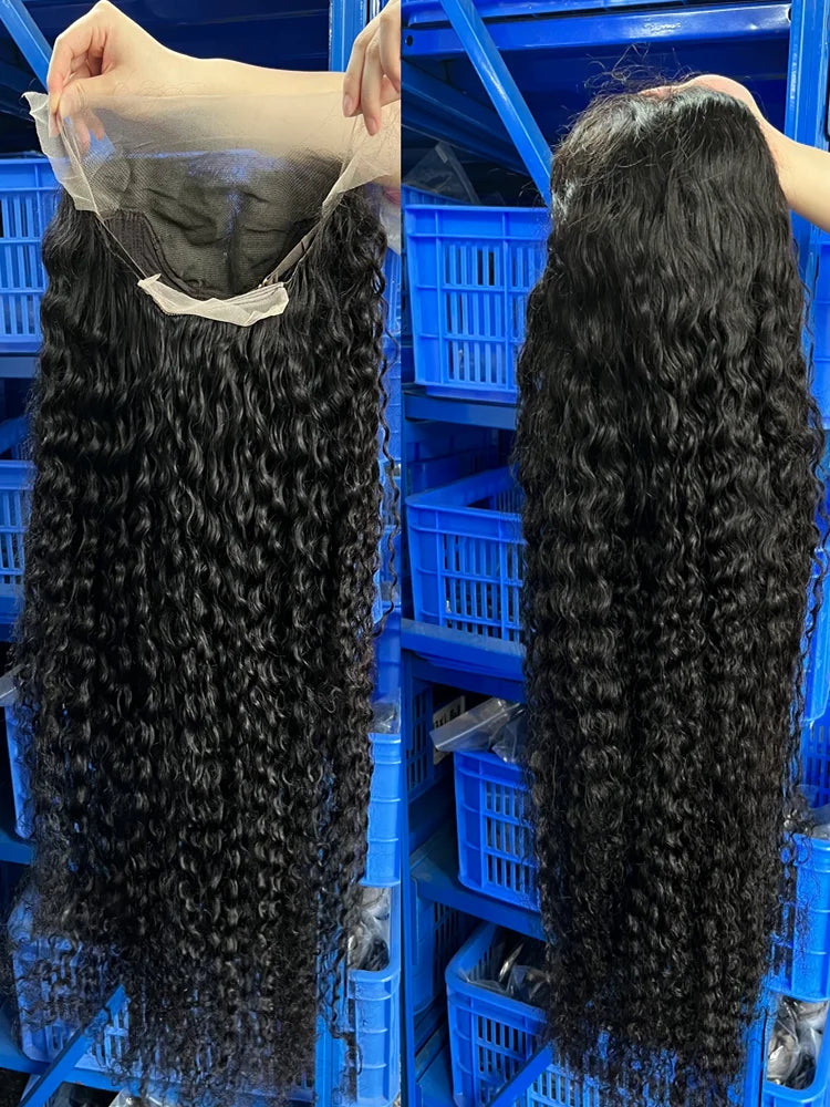 13X6 Deep Wave Curls Wigs Water Wave Black Wigs Human Hair And Wigs Transparent Hd Frontal Vietnamese Lace Front Multi Parting