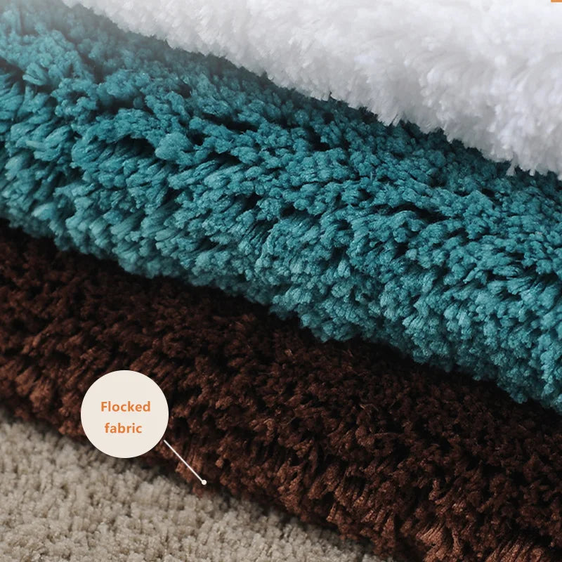 Non-slip Absorbent Bathroom Mat Long Hair Polyester Microfiber Quick Dry Nonslip Super Absorbent Bath Rug