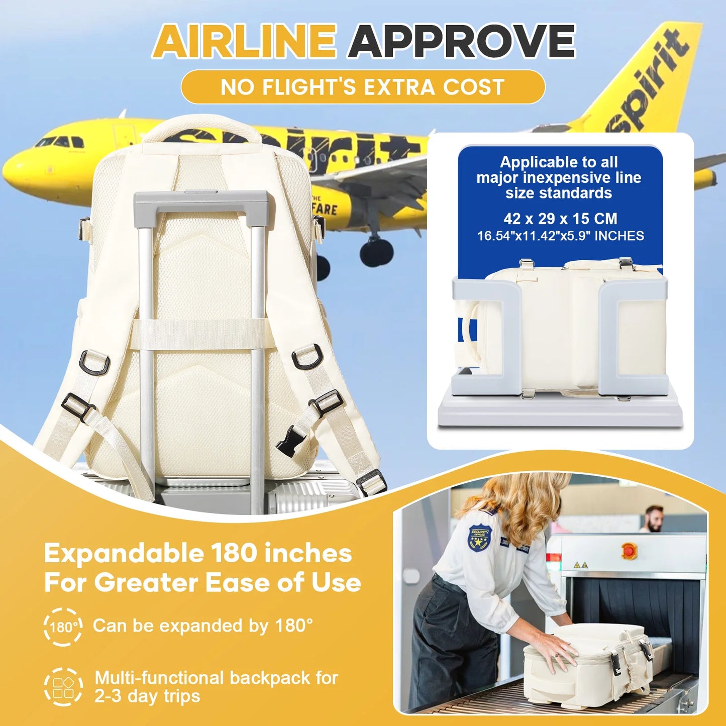 Ryanair Backpack Travel Cabin Airplane 40x20x25, Air Vacuum compression Backpack, Women Men Backpack Business Laptop Bag Handbag