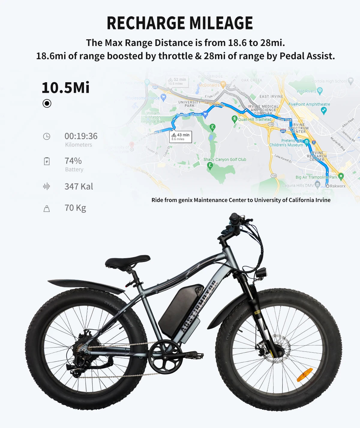 AOSTIRMOTOR S07-MAX  48V 20Ah Lithium Battery 1000W Motor Ebike Electric Mountain Bicycle