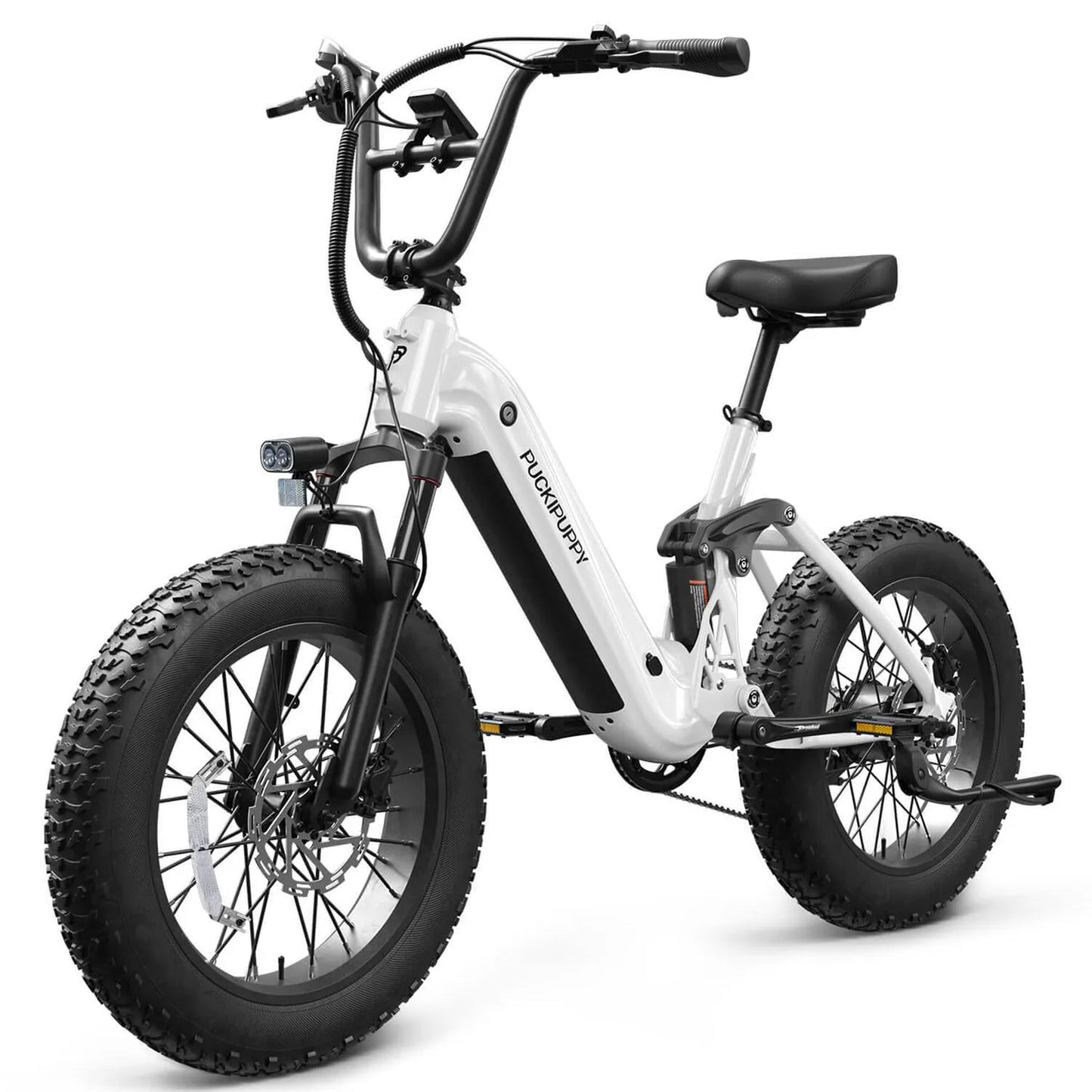 PUCKIPUPPY Corgi Electric Bike Mountain Ebike 20'' Fat Tire 960W 48V 20Ah Full Suspension Electric Bicycle with 2-Year Warranty