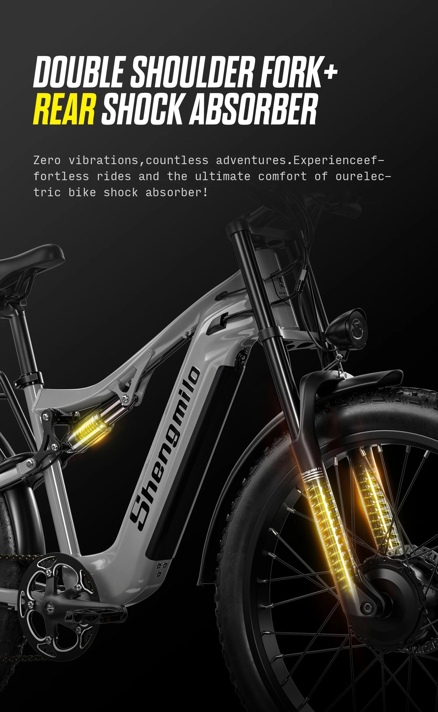 Shengmilo S600 Fat Tire Electric Bike 2000W With Two Motor 48V17.5AH Battery 26 Inch e bike Adult ,Mountain Electric Bicycle