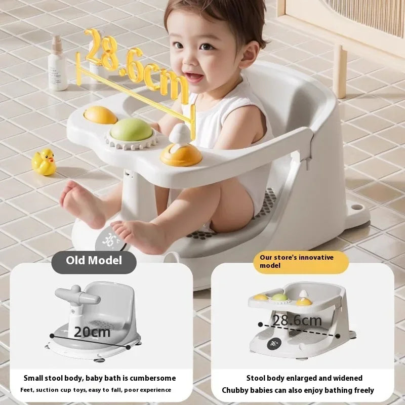 Baby Bathroom Seat Upholstered Travel Home Foldable Baby Bathroom Seat With Suction Cup Surround Baby Bath Chair