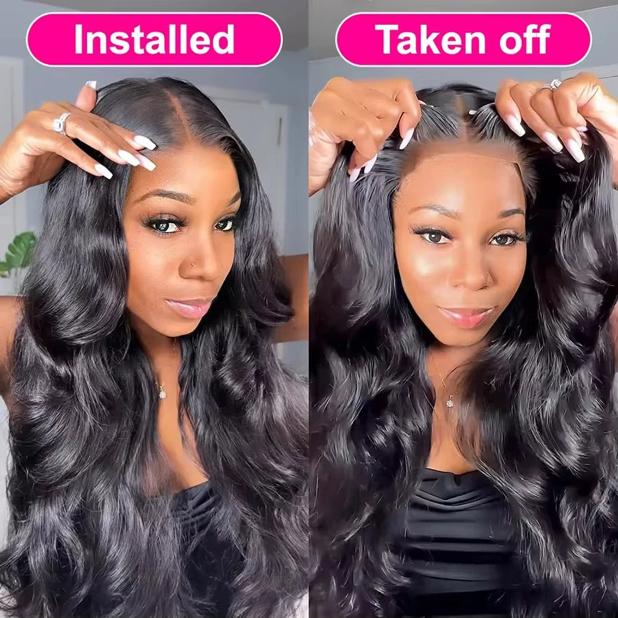 Silkwave Pre Cut Wear Go Body Wave Glueless Wig Human Hair 100% Pre plucked 4x4 5x5 Transparent Lace Closure Wig for Black Women