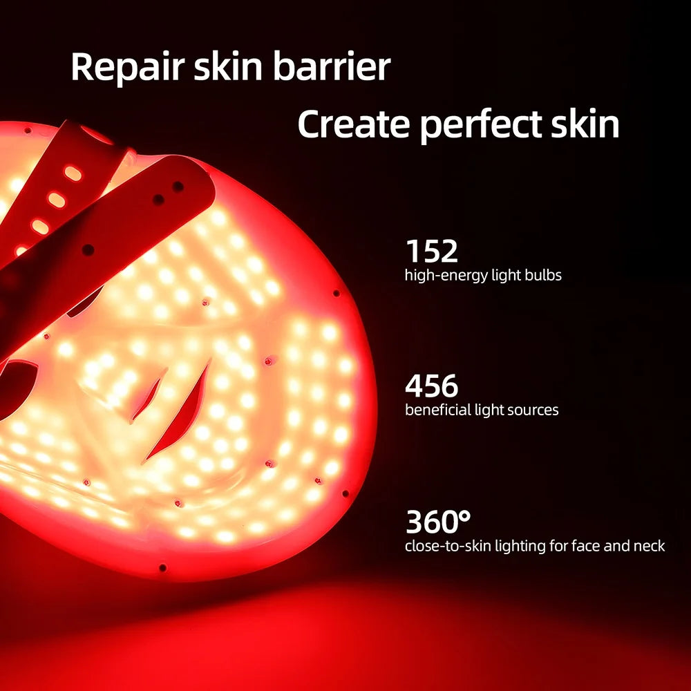 Wireless 7 Colors LED Face Neck Mask Photon Skin Rejuvenation Repair Skin Facial Beatuy SPA Mask Neck Wrinkle Remover Skin Care