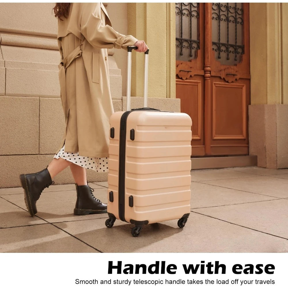 Free Delivery - High quality Luggage 3 Piece Set Suitcase Spinner Hardshell Lightweight TSA Lock,Durable & Sturdy (orange) - NEW
