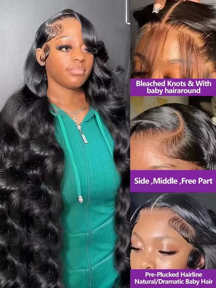 30 40 Inch Body Wave 13x6 HD Lace Frontal Wigs Human Hair Brazilian Preplucked Raw Lace Front Glueless 5x5 Closure Wig For Women